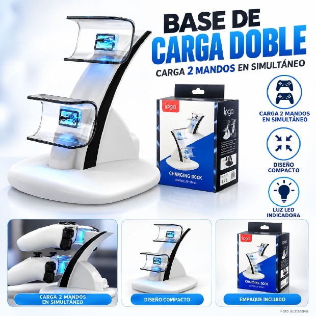 &ua BASE CARGADORA JOYSTICK PS5 TORRE IPLAY (HBP-253)